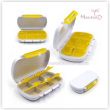Boîte de médecine en plastique ovale de 6 grilles